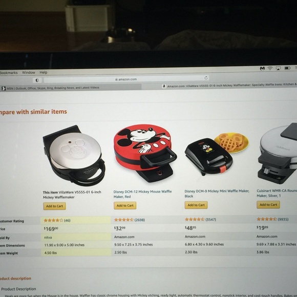 Waffle Iron Villaware 5555-01 Mickey Waffle Iron - Picture 5 of 11